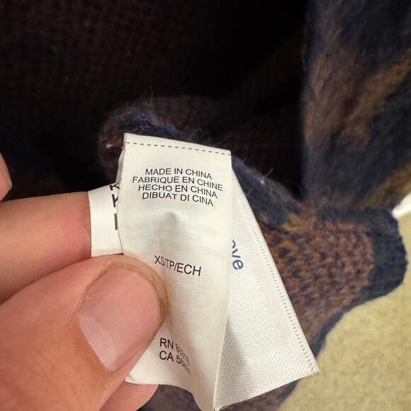 Lucky Brand Iona Open Fuzzy Wool Cardigan Sweater US Women’s XS - Picture 7 of 9